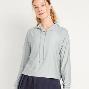 NWT OLD NAVY CloudMotion Crop Hoodie COLOR CLOUD COVER SIZE-LARGE